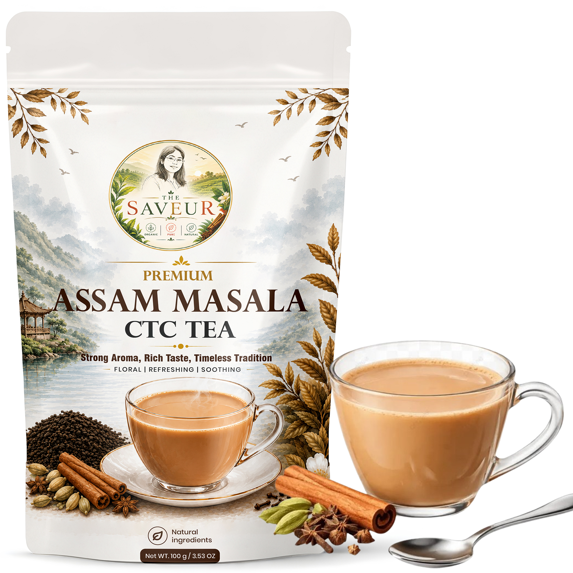 THE SAVEUR Authentic Indian Chai Masala Tea Aromatic Masala Mix chai spice mix Traditional Indian Chai Mix Tea Seasoning Best Prices