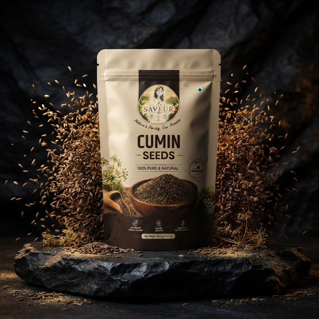 The Saveur Whole Cumin Seeds (Jeera) 100gm Natural and Organic Chemical Free & Pesticides Free Pure and Fresh