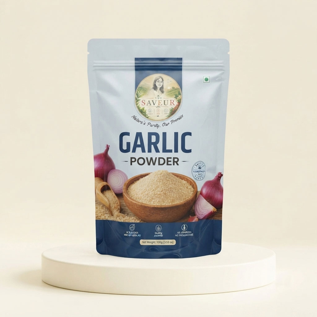 The Saveru Garlic Powder 100 Gm Premium Quality No Additives Ideal for Cooking Seasoning and Baking Natural Flavor Enhancer