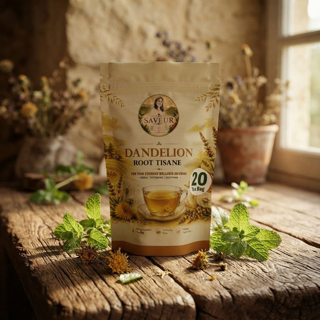 The Saveur Dandelion Leaf & Root Tea bags 20 Teabags Natural Dandelion Herbal Tea for Liver & Kidney Detox Health Caffeine free Support IMPROVES DIGESTION & Boost Immune System Detox Herbal Tea