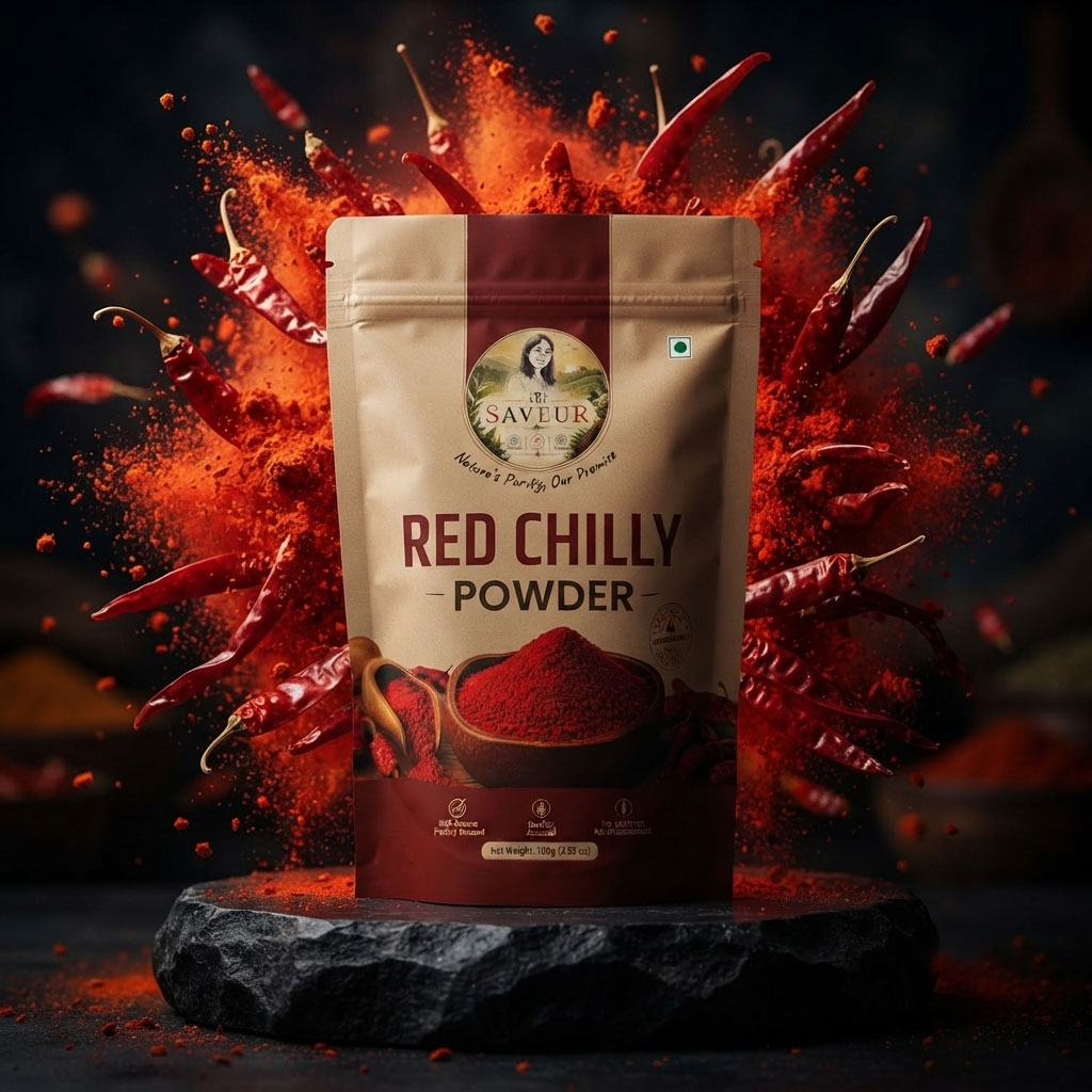 The Saveur Natural Red Chilly Powder, 100 gm Red Chilly Powder with No Added Flavours and Colours